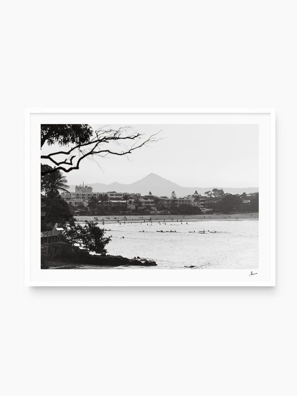 Across the Bay – Noosa Black and White Wall Art Print