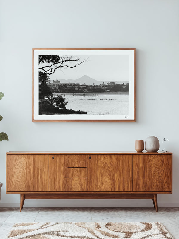 Across the Bay – Noosa Black and White Wall Art Print
