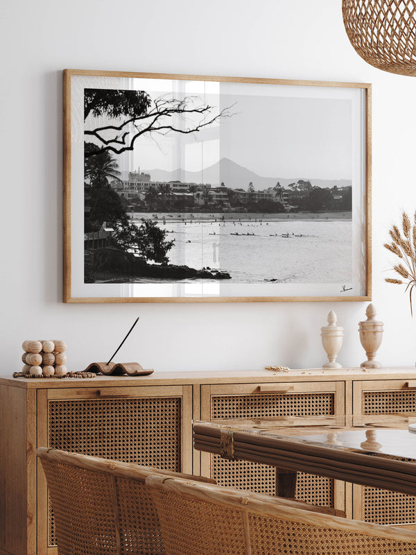 Across the Bay – Noosa Black and White Wall Art Print