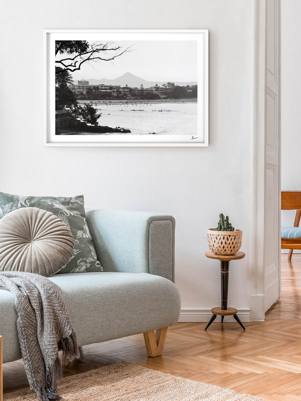 Across the Bay – Noosa Black and White Wall Art Print