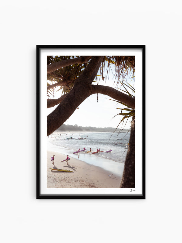 Nippers at Work – Noosa Main Beach Wall Art Print