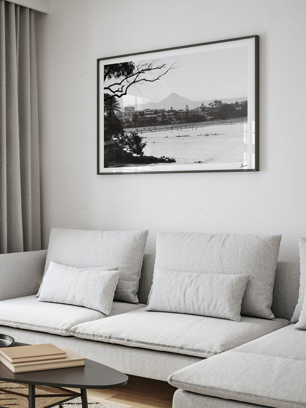 Across the Bay – Noosa Black and White Wall Art Print