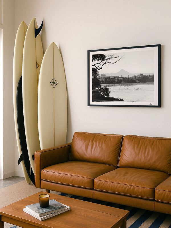 Across the Bay – Noosa Black and White Wall Art Print