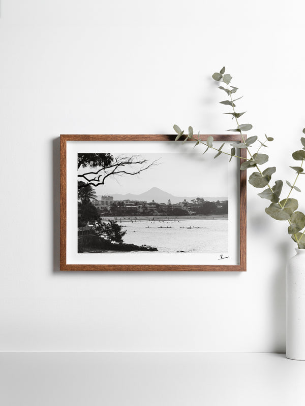 Across the Bay – Noosa Black and White Wall Art Print