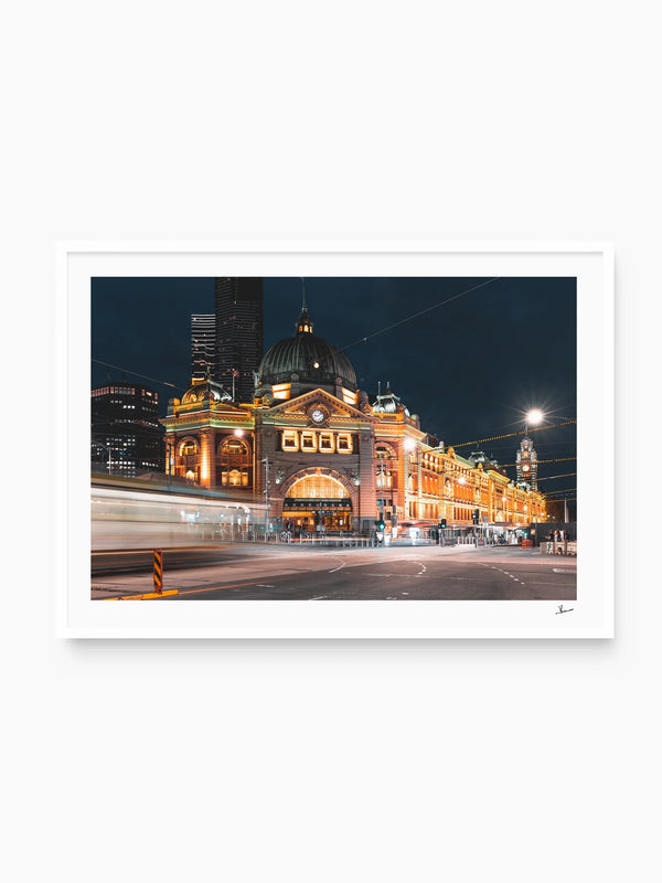 Flinders Street Station (night time) - Wall Art Print