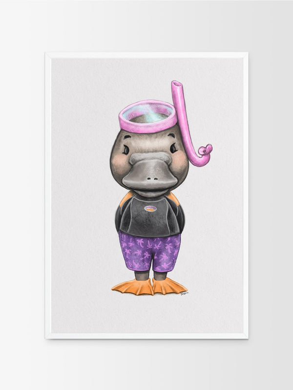 Frankie the platypus | Children illustration | Art print kids decor nursery | Australian animals print - Australia Unseen