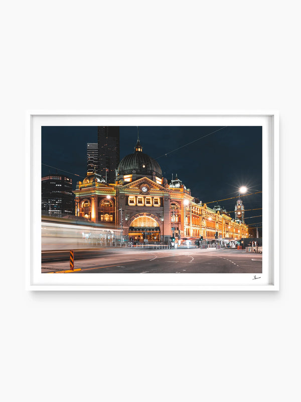 Flinders Street Station (night time) - Wall Art Print
