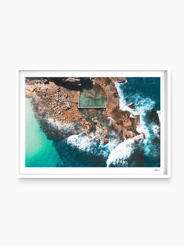 Low Tide Geometry – North Curl Curl Pool Aerial Wall Art Print