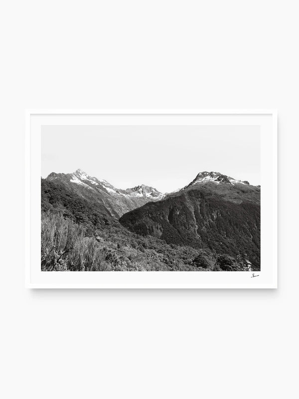 Routeburn Range – Black and White New Zealand Wall Art Print