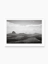 Glass House Mountains 04 - Black & White Wall Art Print