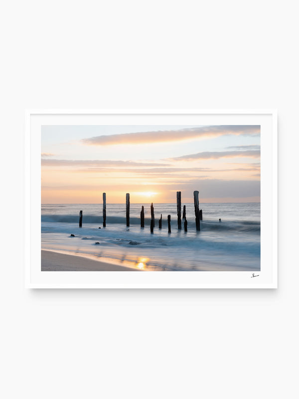 Port Willunga Jetty Pylons 02 – South Australia Wall Art Print