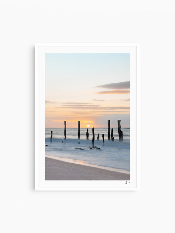 Port Willunga Jetty Pylons 03 – South Australia Wall Art Print