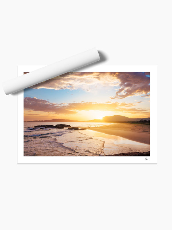 Trial Bay Front Beach Sunrise — unframed wall art print · Australia Unseen