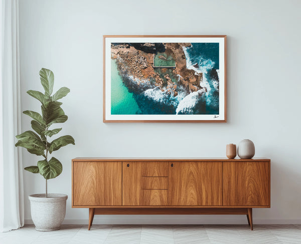 Low Tide Geometry – North Curl Curl Pool Aerial Wall Art Print