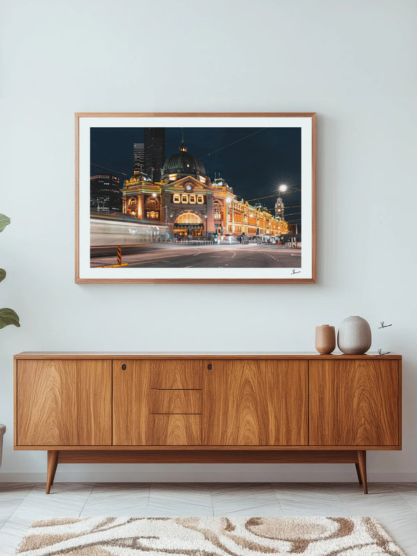 Flinders Street Station (night time) - Wall Art Print