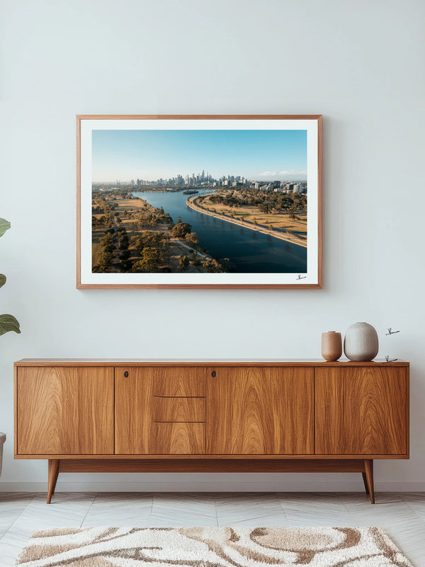 Melbourne Skyline 02 - Albert Park Wall Art Print