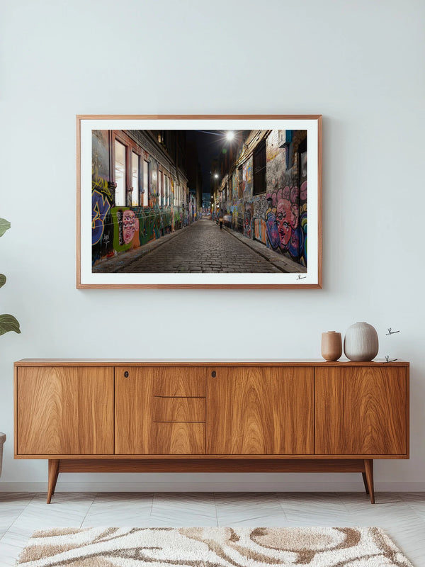 Laneway Lights – Melbourne Street Art Wall Art Print