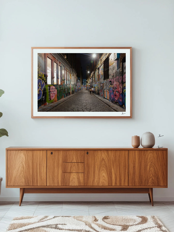 Laneway Lights – Melbourne Street Art Wall Art Print