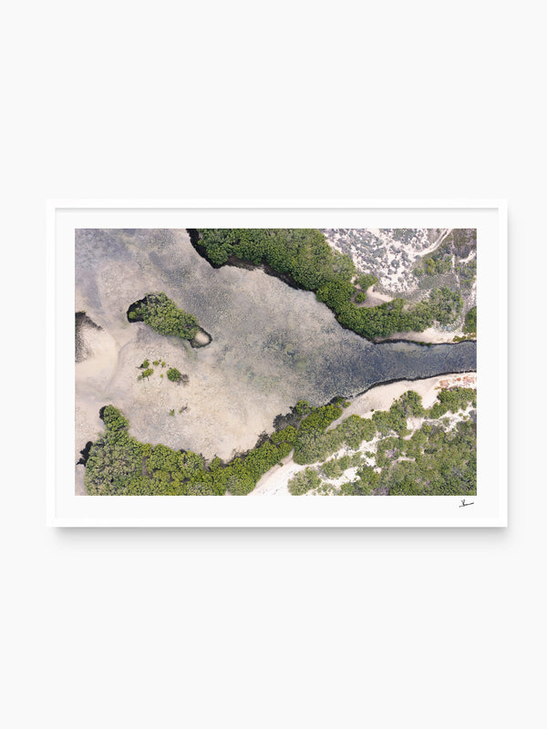 Mangrove Bay — wall art print in Classic White frame · Australia Unseen