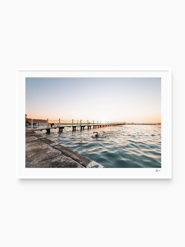 Narrabeen Rock Pool — wall art print in Classic White frame · Australia Unseen