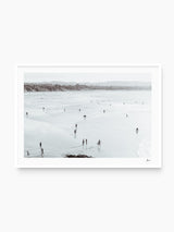 Surfer silhouette 02 - Black & White Wall Art Print