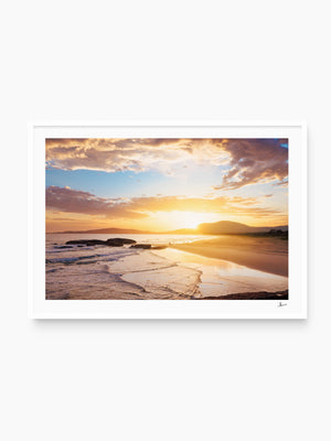 Trial Bay Front Beach Sunrise — wall art print in Classic White frame · Australia Unseen