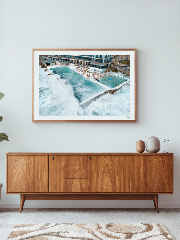 Bondi Icebergs Wipe Out 01 - Bondi Beach Wall Art Print