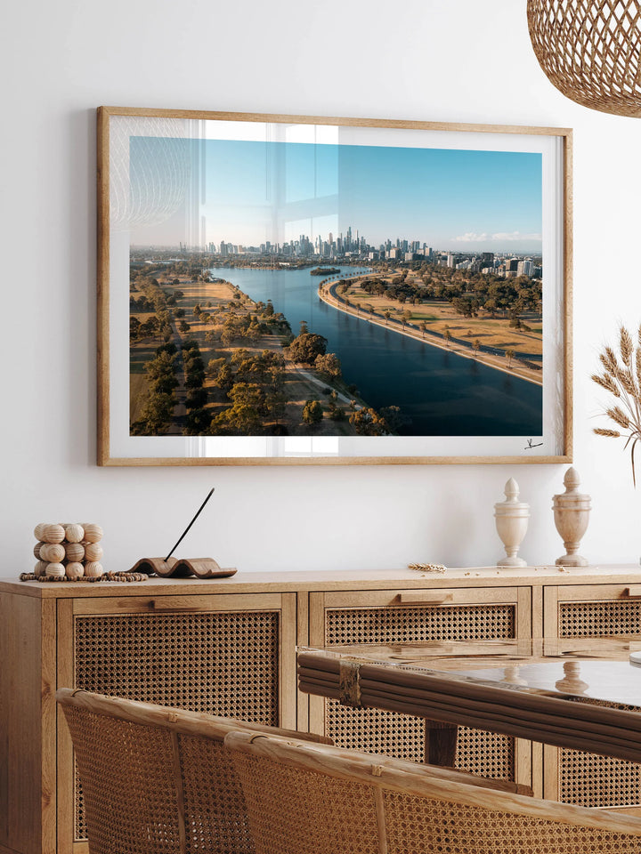 Melbourne Skyline 02 - Albert Park Wall Art Print