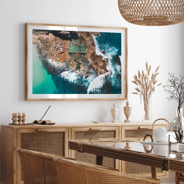 Low Tide Geometry – North Curl Curl Pool Aerial Wall Art Print