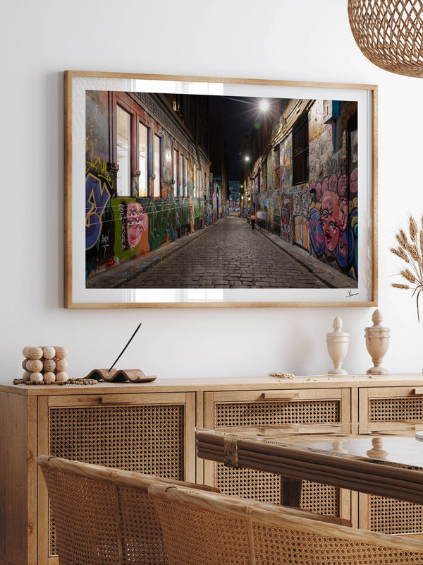Laneway Lights – Melbourne Street Art Wall Art Print