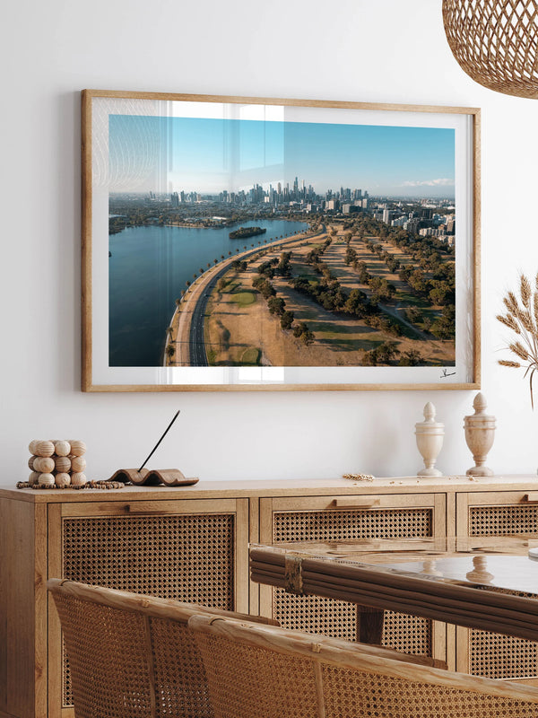 Melbourne Skyline 01 - Albert Park Wall Art Print