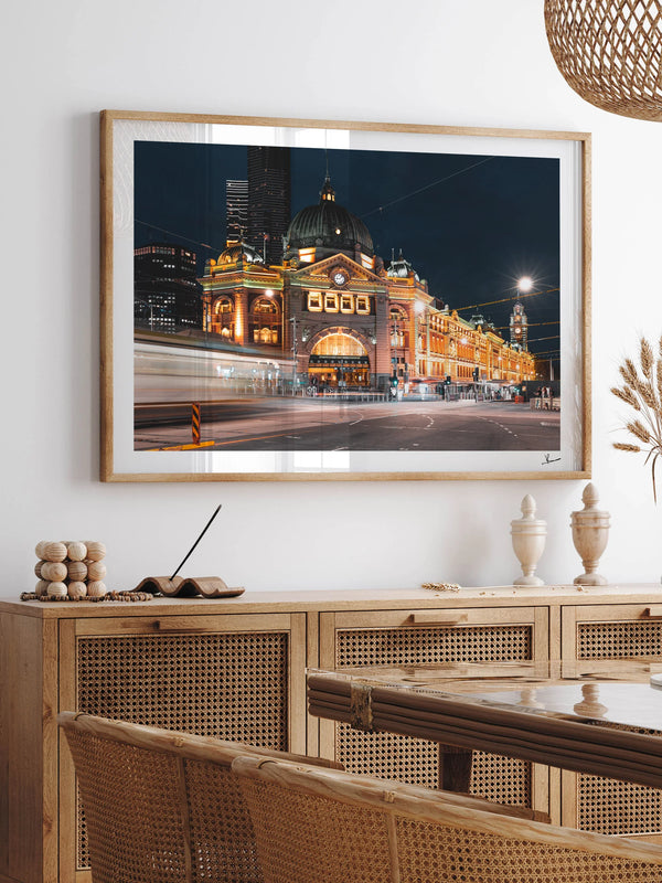 Flinders Street Station (night time) - Wall Art Print