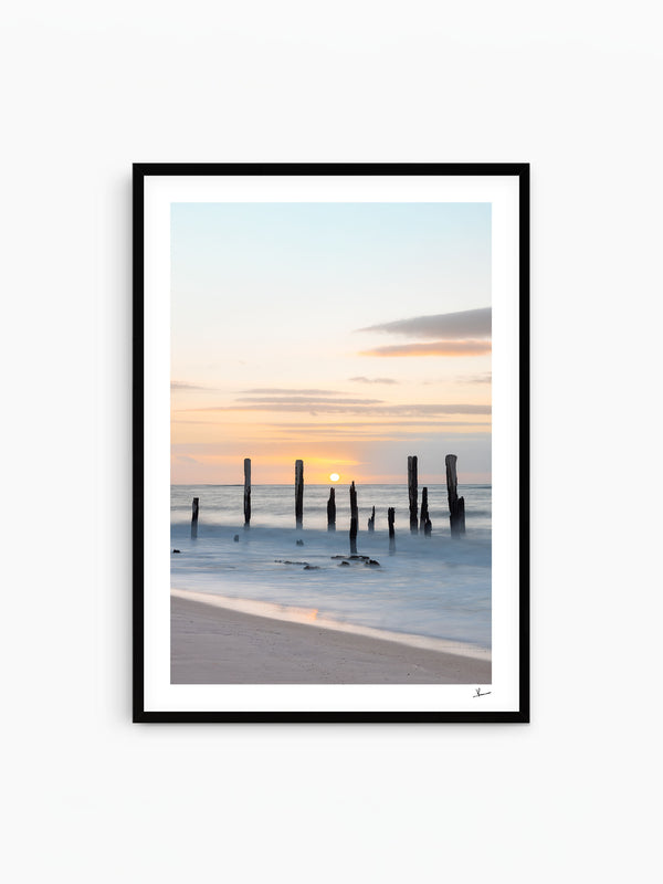 Port Willunga Jetty Pylons 03 – South Australia Wall Art Print