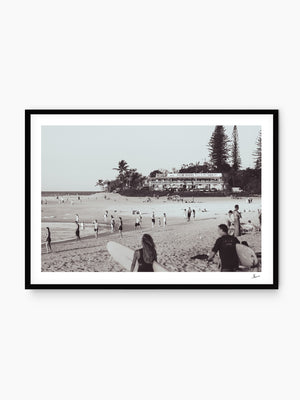 From Where You'd Rather Be (B&W) - Gold Coast, Queensland — black & white wall art print in Classic Black frame · Australia Unseen