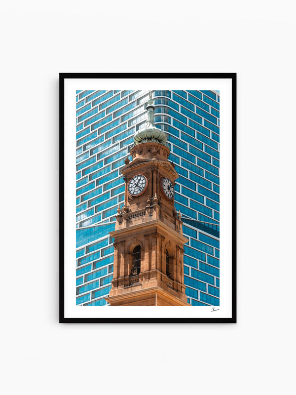 Clock Tower — wall art print in Classic Black frame · Australia Unseen