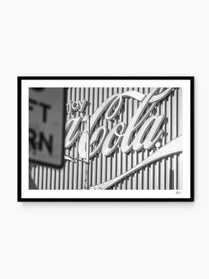 Coke Sign, Sydney — black & white wall art print by Vincent Rommelaere · Australia Unseen