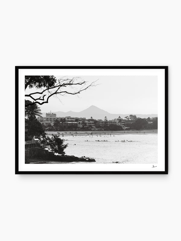 Across the Bay – Noosa Black and White Wall Art Print