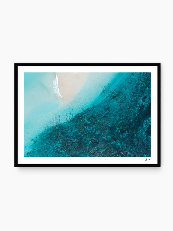 Reef Line — wall art print in Classic Black frame · Australia Unseen