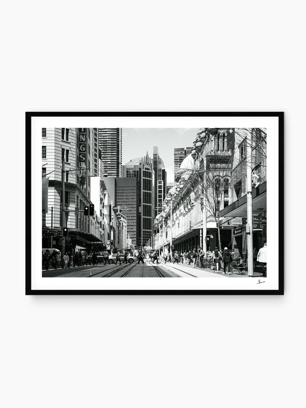 Georges street — wall art print in Classic Black frame · Australia Unseen