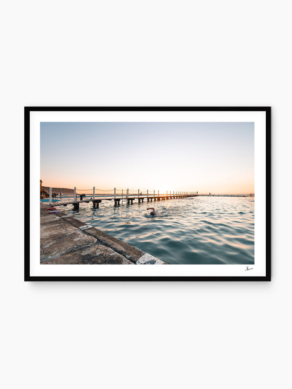 Narrabeen Rock Pool — wall art print in Classic Black frame · Australia Unseen