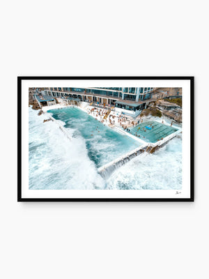 Bondi Icebergs Wipe Out 01 - Bondi Beach, Sydney — rock pool wall art print by Vincent Rommelaere · Australia Unseen