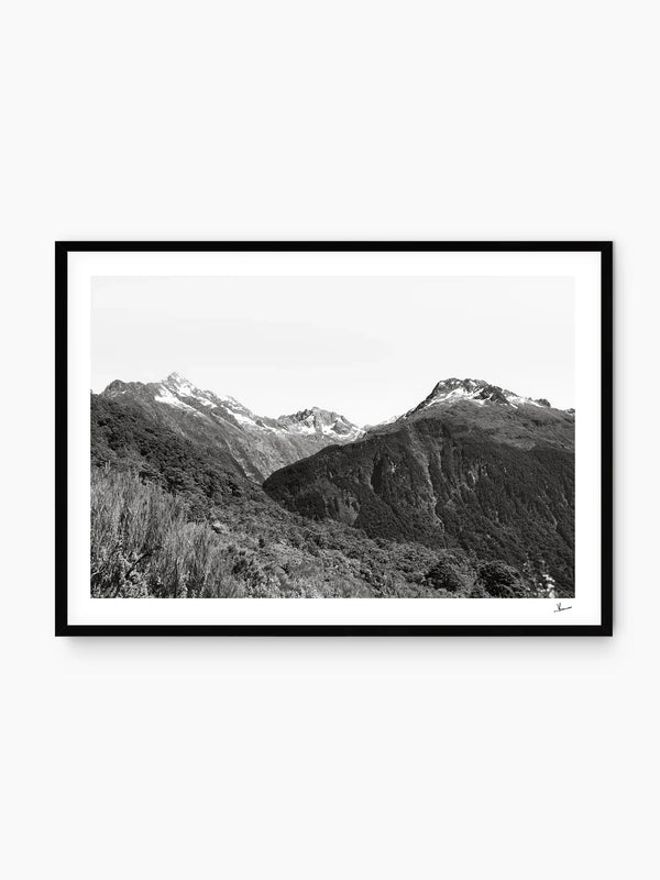Routeburn Range – Black and White New Zealand Wall Art Print