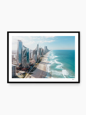 Surfers Paradise 01 - Gold Coast, Queensland — wall art print in Classic Black frame · Australia Unseen