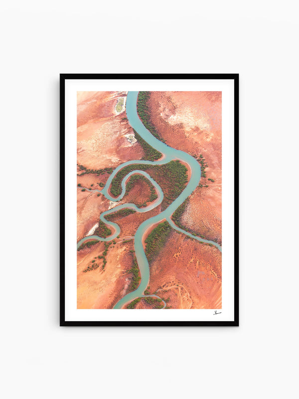 Desert Arteries — wall art print in Classic Black frame · Australia Unseen