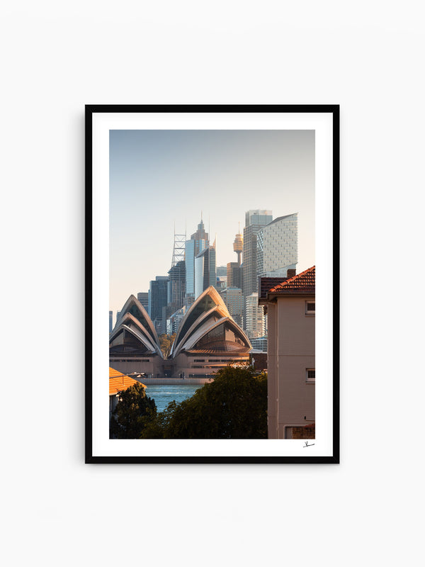 From across the harbour - Sydney — wall art print in Classic Black frame · Australia Unseen