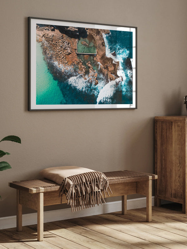 Low Tide Geometry – North Curl Curl Pool Aerial Wall Art Print