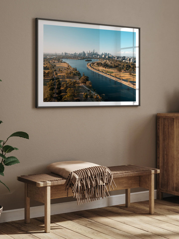 Melbourne Skyline 02 - Albert Park Wall Art Print