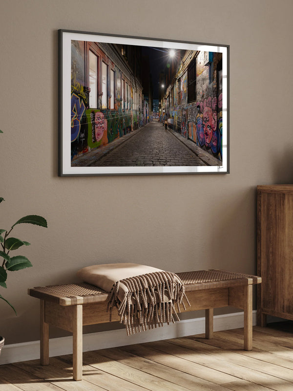 Laneway Lights – Melbourne Street Art Wall Art Print