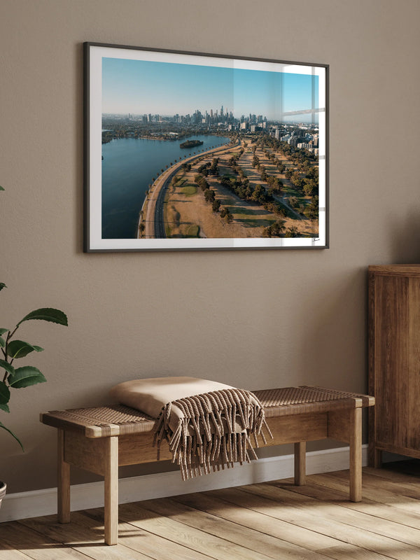 Melbourne Skyline 01 - Albert Park Wall Art Print