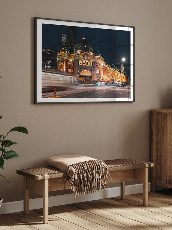 Flinders Street Station (night time) - Wall Art Print